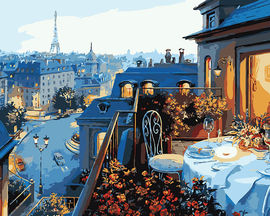 Картины по номерам без коробки Парижский балкон, 40х50см