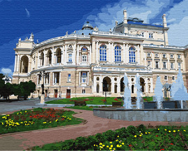 Картины по номерам без коробки Одесский оперный театр,  40x50см