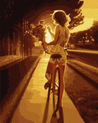 Картины по номерам без коробки Велопрогулка на закате